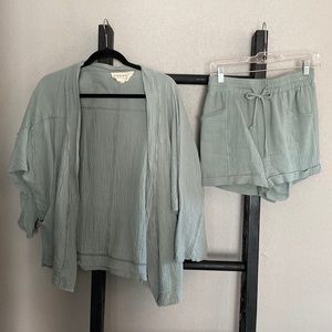 Vici Sage Cardigan & Short Set